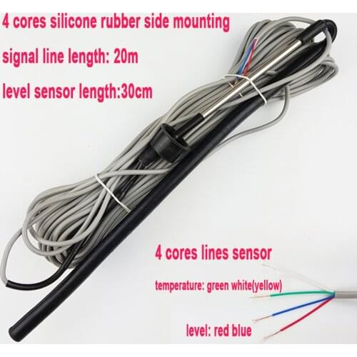 Solar energy water heater temperature water level sensor 4 cores silicone rubber side mounting water heater tank tube probe
