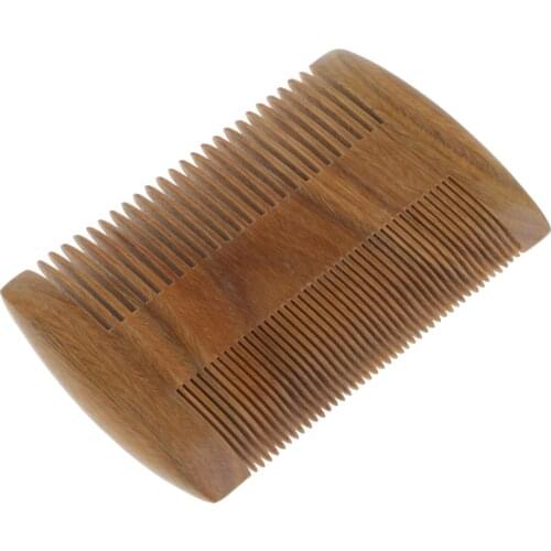 Green Sandalwood Wooden Comb Massage Handmade Hair Beard Comb Double Sided