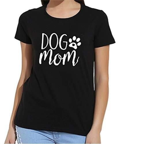 Dog Mom T Shirt Cute Letter Print Dog Lover Short Sleeve Womens Tee Shirt Top