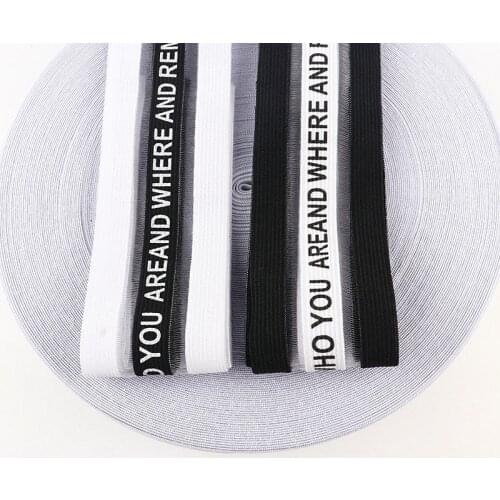 50mm Printed Letter Elastic Band Fishnet Weaving Yoga Pull Strap Belt Exercise Resistance Bands DIY Sewing Clothing Accessories