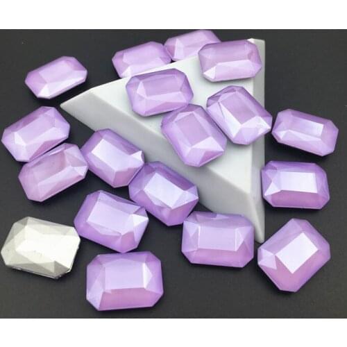 Violet Mocha Color13x18mm RECTANGLE Glass Crystal Fancy Stone Pointback Jewelry Making