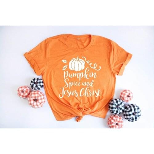 Pumpkin Spice Jesus Christ Shirt Christian T Shirt graphic funny Halloween pretty girl fashion slogan tee kawaii cute top tshrit