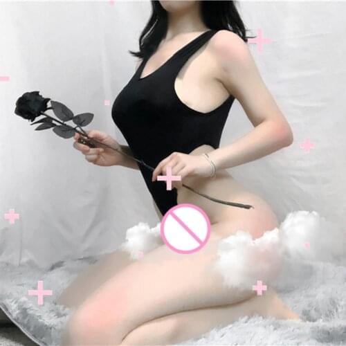 Women Erotic Solid Color Sleepwear See Through Sleeveless Bodysuit Stockings V Neck Slim and Fit sexy toys for women great gift
