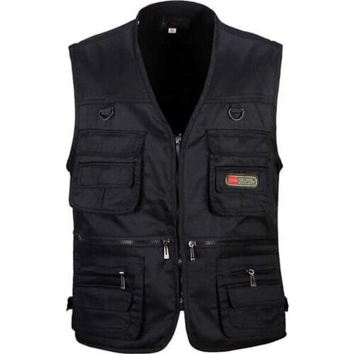 Mens Fishing Vest with Multi-Pocket Zip for Photography / Hunting / Travel Outdoor Sport