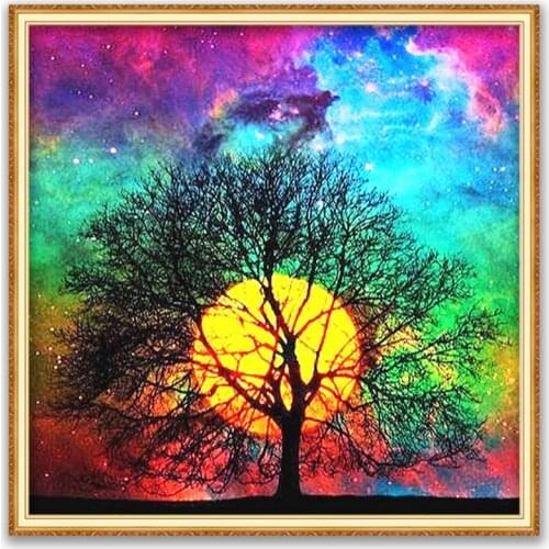 Nature Landscape DIY Cross Stitch 11CT Embroidery Kits Needlework Craft Set Printed Canvas Cotton Thread Home Decoration Design