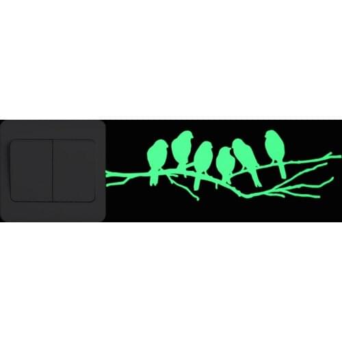 Bird Stickers Wall Art for Kids Rooms Decoration Home Decor Living Room Car Luminous Sticker Switch Panel Glow in the Dark Decal