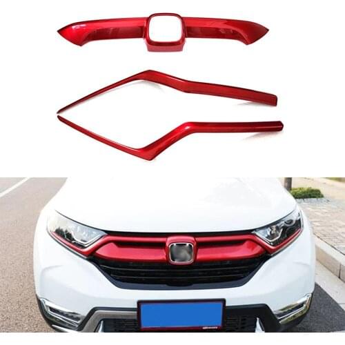 Front Hood Bonnet Grille Grills For Honda CRV CR-V 2017-2021 Car Styling Logo Frame Decoration Center Cover Trim Stickers