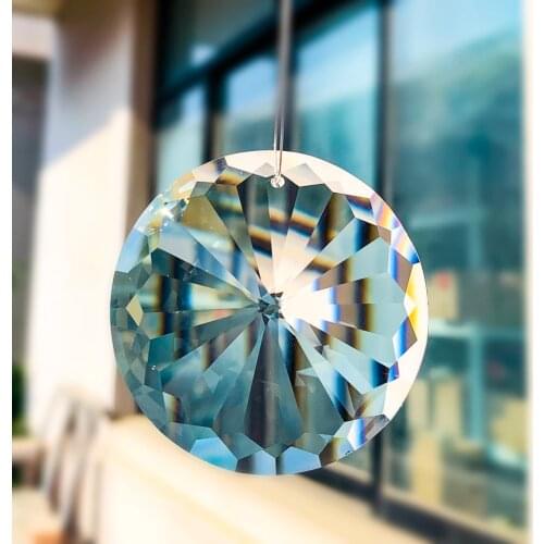 60MM Hanging Crystal Prism Suncatcher Chandelier Parts Garland Round Glass Crystal Pendant DIY Home Wedding Decor Accessories
