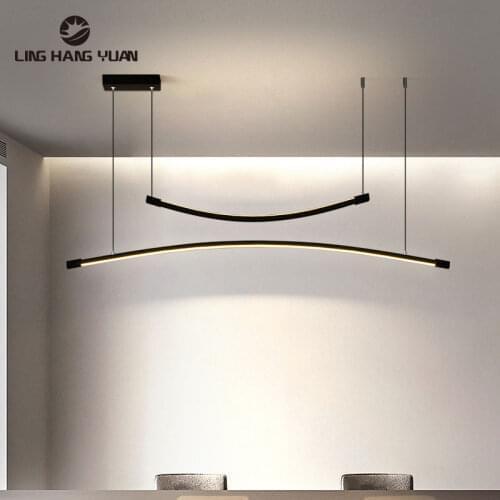Lustre Led Chandelier for Home Hanging Lamp Chandelier Lighting for Living room Dining room Kitchen Luminaires Black&Gold L90cm