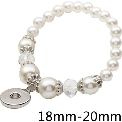 SBB18-7 newly Interchangeable pearl beads snap bracelets jewelry for 18-20mm snaps fit ginger snaps