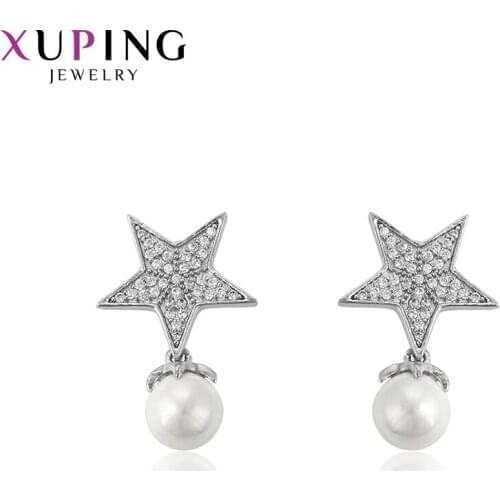 Xuping Elegant Star Shaped Earrings Eardrops Charm Style New Design for Women Jewelry Christmas Gift 95391