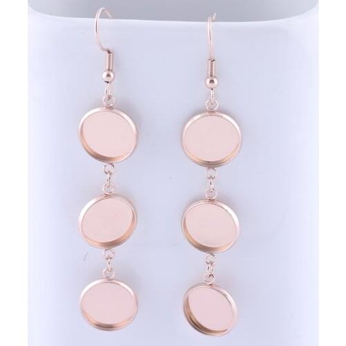 Onwear 5pairs stainless steel 12mm cabochon earring base blanks diy dangle earrings findings for diy jewelry making