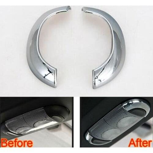 Car-styling Roof Reading Light Cover Trim Interior Decor Lamp Frame Chrome ABS Car Accessories For Jeep Wrangler 2011-17 2 doors