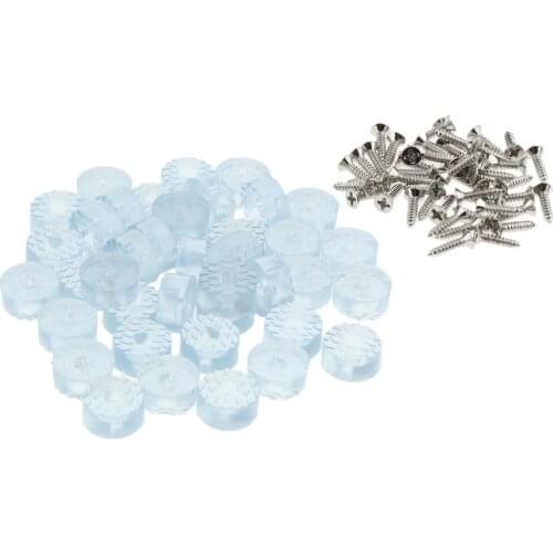 2 Bag(80 Pieces) Transparent Plastic Non Slip Non Skid Feet Pad for Table Desk Chair Sofa and Cutting Boards