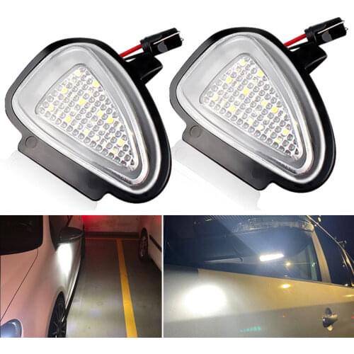 2PCs Canbus White Led Under Side Mirror Puddle Light Module For VW Golf MK6 6 MKVI C45 Cabriolet Touran 2010-2019