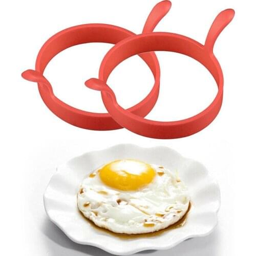 2PCS Silicone Fried Egg Pancake Ring Omelette Fried Shaper For Cooking Eggs Oven Egg Round Kitchen Pan Frying Mould Breakfa W4E6