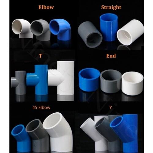 30Pcs/Lot PVC elbow pipe fitting 45 degree end straight adapter Plumbing water supply