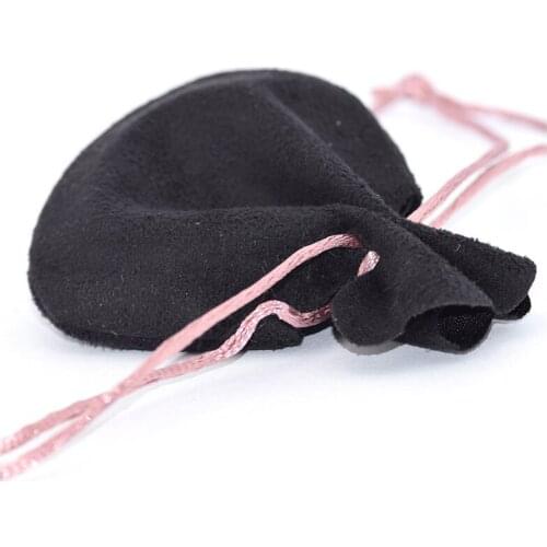 5pcs/lot Black Pouches Compatible with Silver Beads Charms Rings Earrings European Jewelry Packaging Wholesale