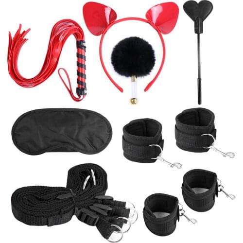 7 Pcs/set Sex Products Adult Toys For Adults Game Bdsm Sex Bondage Set Handcuffs Nipple Clamps Gag Whip Rope Sex Toys For Couple