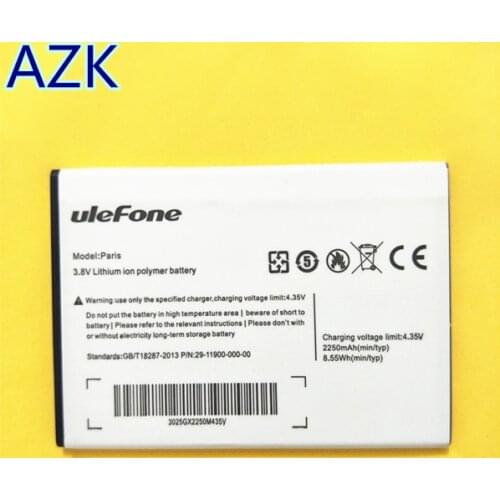 AZK New Battery for Ulefone Paris Paris X Smartphone 2250mAh backup battery for Ulefone Paris phone High quality