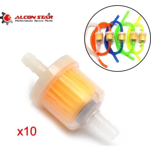 Alconstar- 10Pcs/Pack Motorcycle Petrol Gas Fuel Gasoline Oil Filter for Scooter Motorcycle Moped Dirt Bike ATV Go Kart Oil Fuel