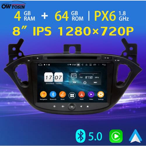 8" IPS 1280*720 PX6 4+64G Android 10 For Opel Corsa E Adam Carplay Radio GPS Navigation Bluetooth 5.0 Car DVD Multimedia Player