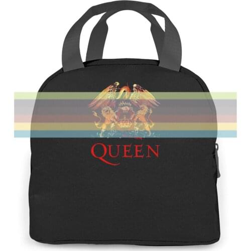 Queen British Hard Rock Band Freddie Mercury for Hipster Causal Cool Simple women men Portable insulated lunch bag adult