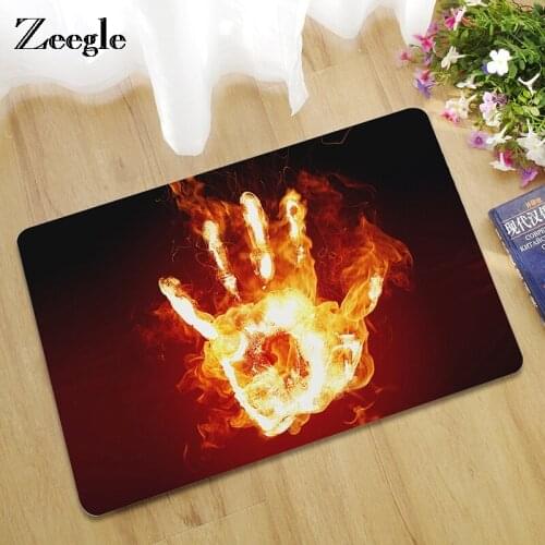 Zeegle Fire Pattern Door Mat Kitchen Carpet For Living Room Bathroom Area Rug Floor Mat Coffee Table Beside Mat
