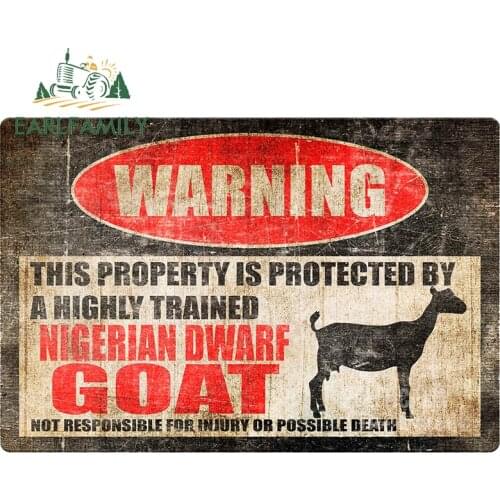 EARLFAMILY 13cm x 8.7cm for Nigerian Dwarf Goat Sign Car Stickers Creativite Camper Decal Waterproof Refrigerator Decoration