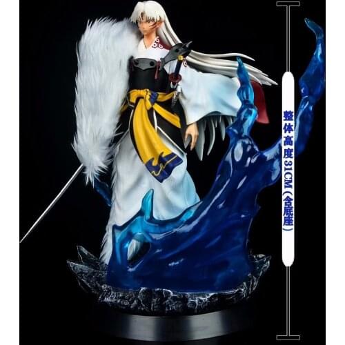 GK Inuyasha Sesshoumaru Action Figure Japanese Anime Toy Game Statue Collectible Model Doll Birthday Gift 31cm