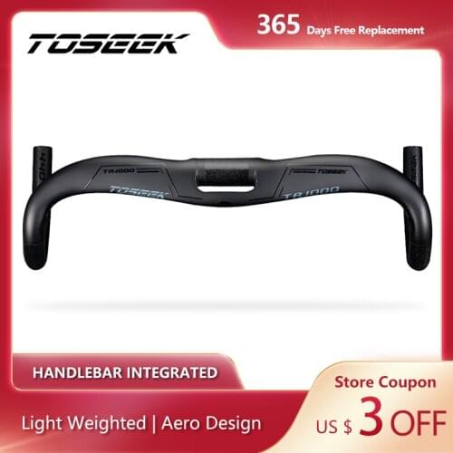TOSEEK TR1000 Full Carbon Road Bike Handlebar, Aero Design, Internal Wiring