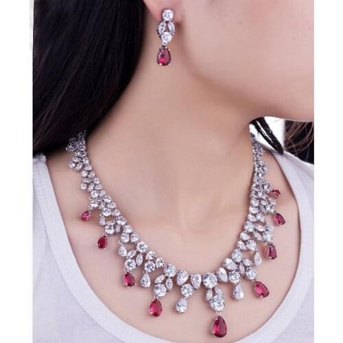 2017 Hot Micro Inlay Craft AAA+ Cubic Zircon Stone Water Drop Jewelry Sets For Women Wedding Jewelry Juwelen Sets For Girl AS031