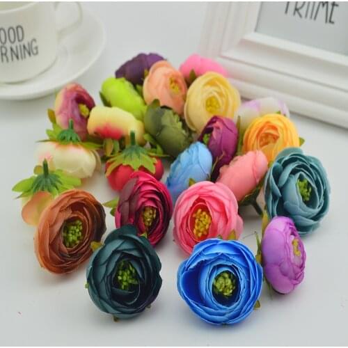 100pcs artificial plastic rose flowers cheap bridal accessories clearance vases for decora wedding diy wreath silk small tea bud
