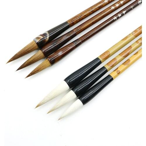 Caligrafia Chinese Brush Pen Regular Script Weasel Hair Writing Brushes Chinese Painting Brush Pen Calligraphy Brush Tinta China