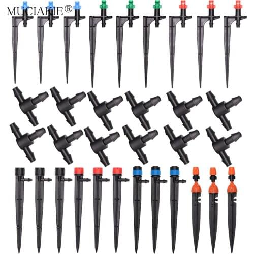 Garden Sprinkler Dripper Tee Connetor Irrigation Kit Refraction Nozzles Sprayer Adjustable Cooling System 4/7mm Hose Fitting