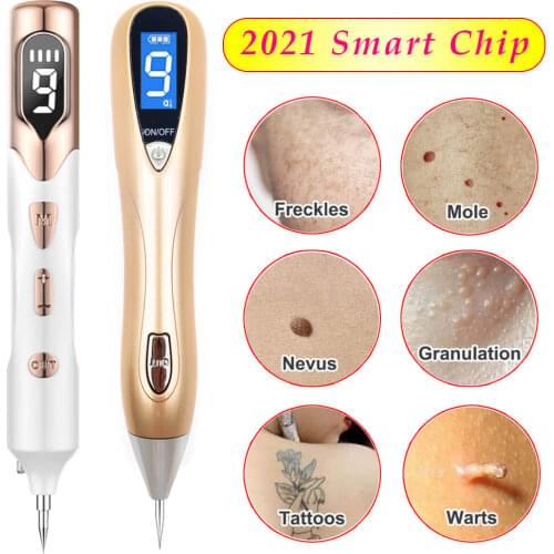 2021 Laser Plasma Pen Freckle Remover Machine LCD Sweep Mole Nevus Dark Spot Skin Wart Tag Tattoo LED Remaval Tool Beauty Salon
