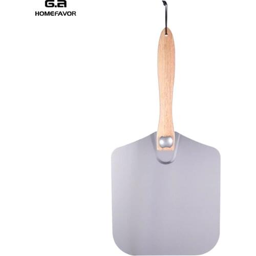 Aluminum Pizza Peel With Foldable Wood Handle Custom Pizza Shovel Paddle Outdoor Baking Pastry Tools