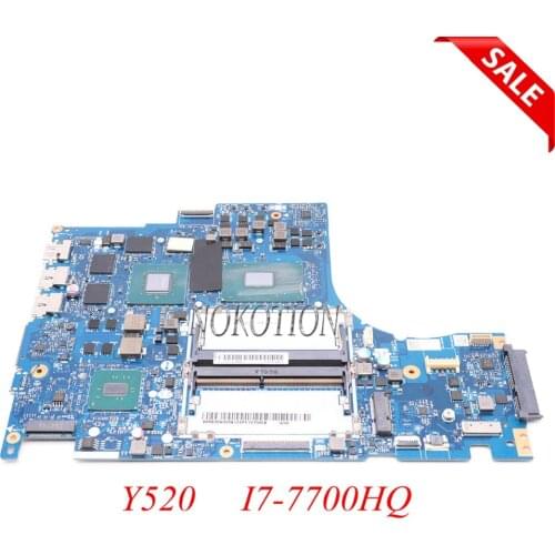 NOKOTION DY512 NM-B191 Main board for lenovo Y520 laptop motherboard 15.6" I7-7700HQ DDR4 GeForce GTX 1050 GDDR5 full tested