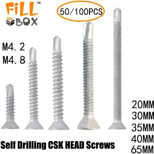 M4.2 M4.8 50PCS 100PCS Wood Screws Self Drilling CSK Head