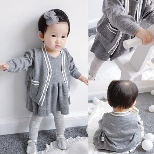 Foreign Trade New Baby Girls Fashion Knitted Sweaters Little Infant Kids Casual Knitwear Newborn Children Cute Cardigan Coat B98