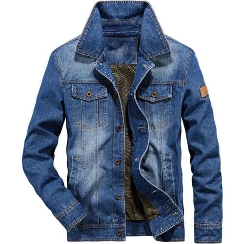 New Fashion OUTWEAR Cowboy Jacket Men Casual Jeans Jacket Cotton Coat Spring Autumn Blue Windbreaker Male Clothing