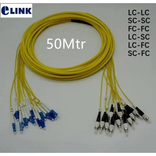 12 core 50M Patchcord LC-LC SC-SC LC-SC FC-FC LC-FC SC-FC SM ftth fiber Trunk Breakout 2.0mm LC SC FC optical fiber jumper ELINK