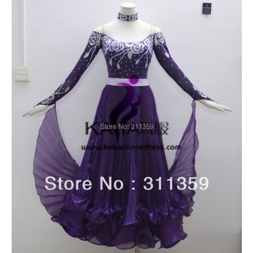 KAKA DANCE B1409,New Style!Purple Color Ballroom Standard Dance Dress,Waltz Competition Dress,Women,Ballroom Dance Dress