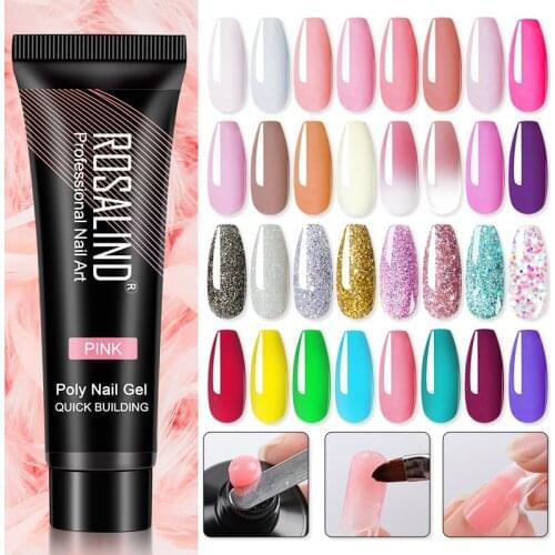 ROSALIND 15ml Poly UV Nail Extension Gel 102 Colors Nail Art Design Manicure Semi Permanent Varnishes Nail Polish Builder Gel