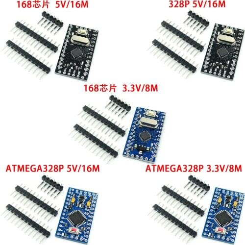 Pro Mini 168/328 Atmega168 3.3V 5V 16M / ATMEGA328P-MU 328P Mini ATMEGA328 5V/16MHz For Arduino Compatible Nano Module