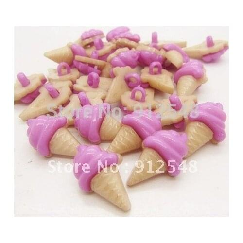 100 Violet Resin Ice Cream Sewing Shank Buttons Scrapbooking 22x13mm,bingqilin008