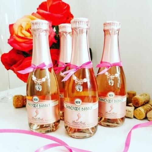 Pink blue boy girl baby shower Gender Reveal mommy to be first birthday champagne Wine Charm table centerpiece decoration gift