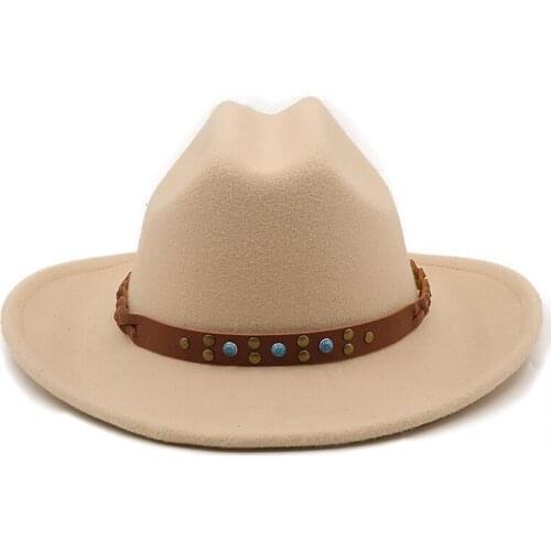 2021 Brand Winter Autumn Imitation Woolen Women Men Ladies Fedoras Top Jazz Hat European American Round Caps Bowler Hats