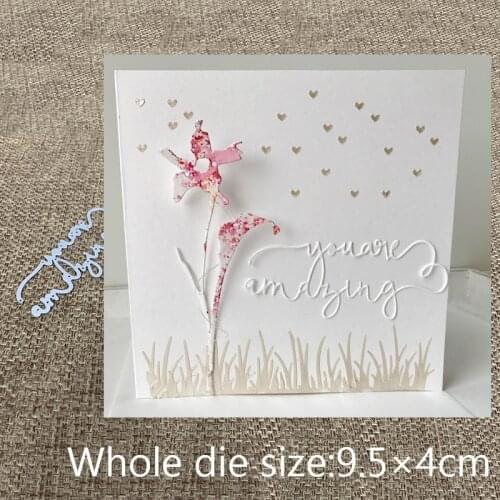 New Design Craft Metal Cutting Die cut die you are amazing letter scrapbooking Album Paper Card Craft Embossing Die Cuts
