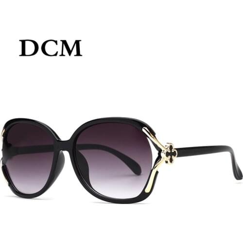 DCM Vintage Sunglasses Women Brand Designer Oval Big Frame Sun Glasses Lunette De Soleil UV400